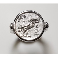 Anello con moneta Greca Tetradracma  cod. 001